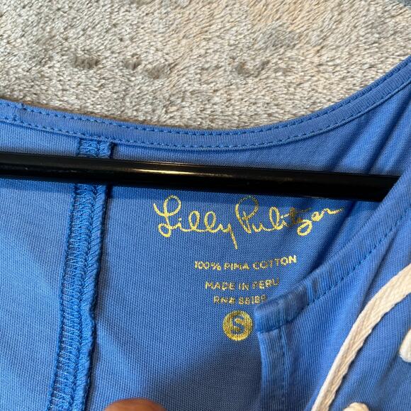 Lilly Pulitzer Brewster Pima Blue Haven‎ Embroidered Dress Size Small - Picture 4 of 5